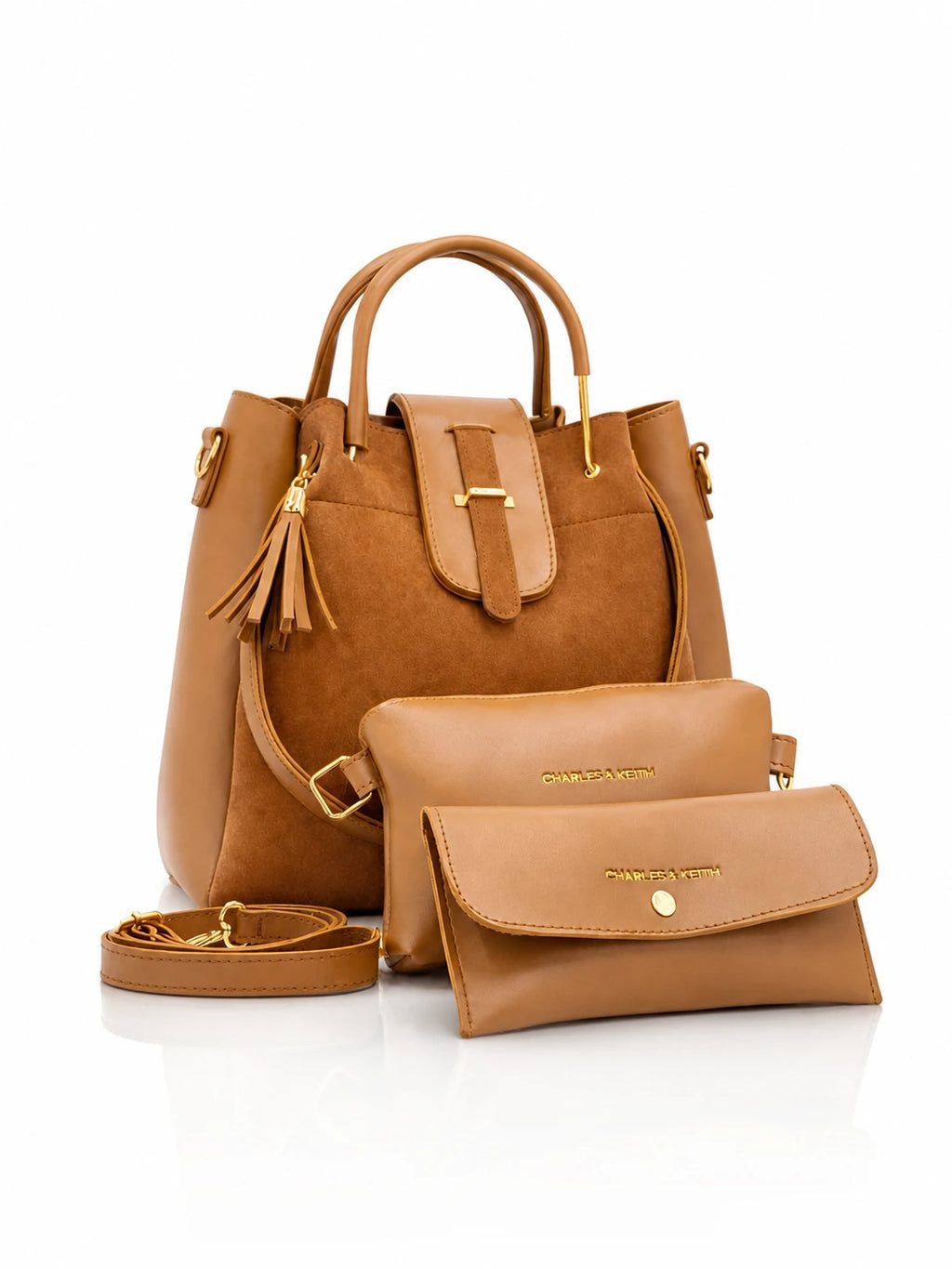 Elyra Luxe 3-Piece Tote Set in navy blue premium tote bag