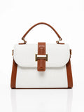 Seraphina Luxe Satchel Bag front view with gold-tone hardware