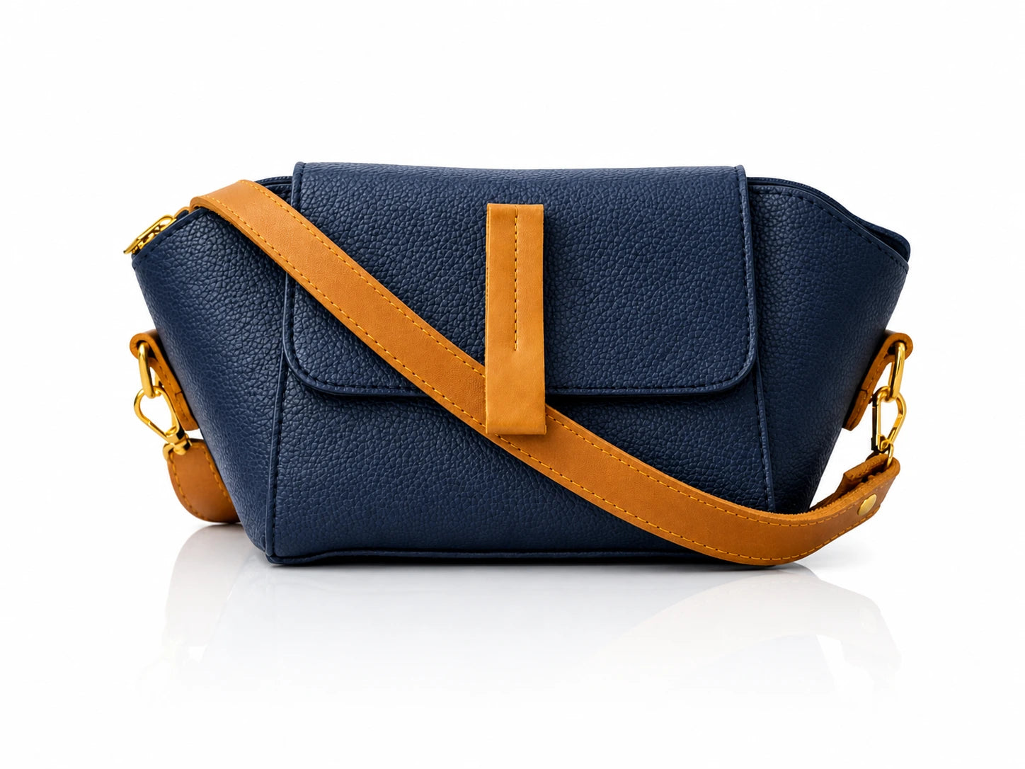Aurelia Luxe Crossbody Bag compact handbag in navy blue