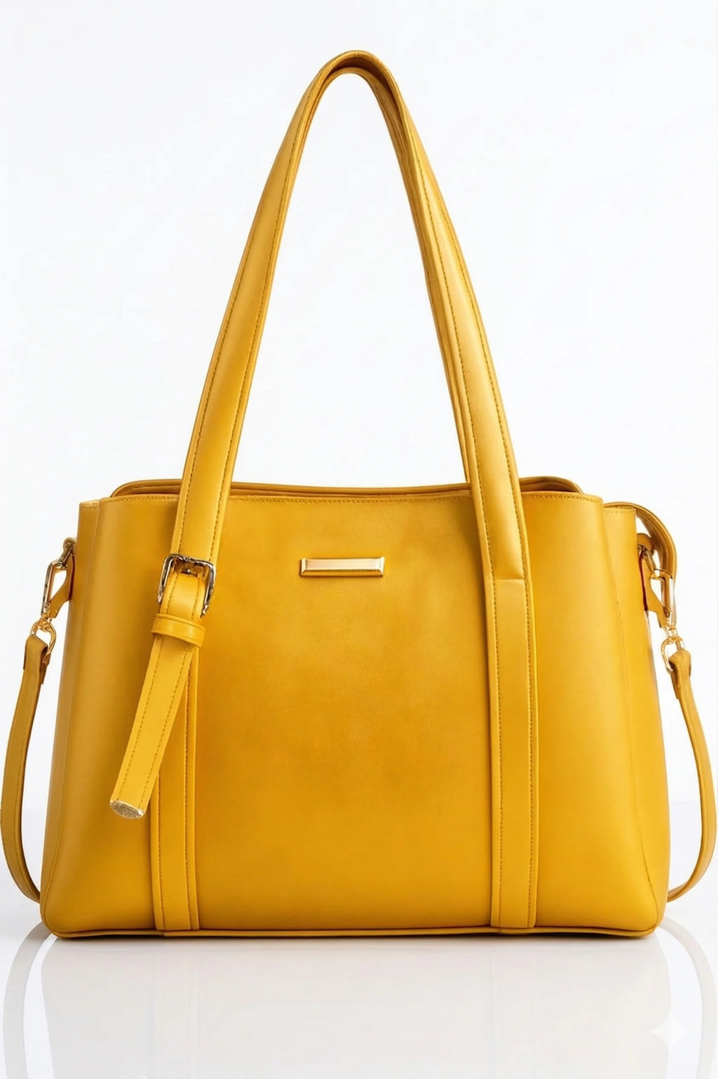 Vanté Carry'all structured tote bag in mustard yellow