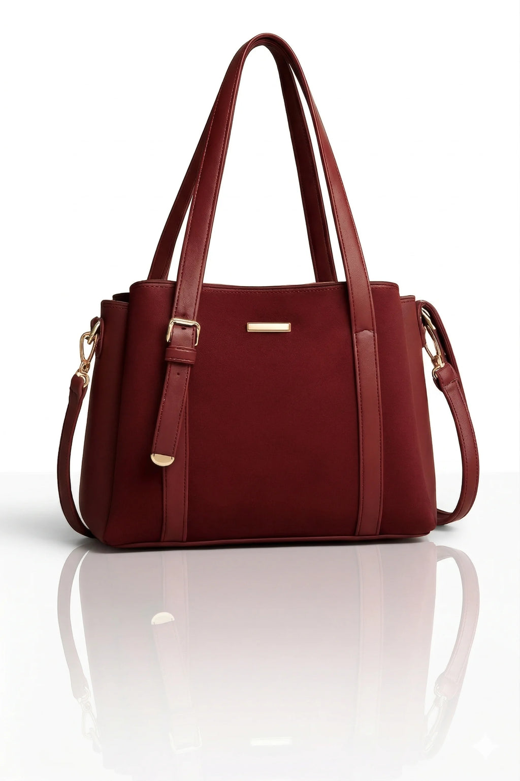 Vanté Carry'all elegant tote bag in deep wine red